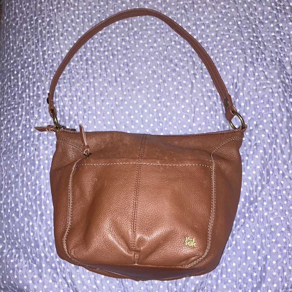 THE SAK Brown Leather Hobo Shoulder Bag Boho Purse